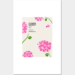 Flower Market Honolulu Pink Design Posters and Art